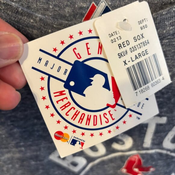 Boston Red Sox Baseball Heather Blue Short Sleeve T-Shirt Men's Sz XL - Picture 3 of 6